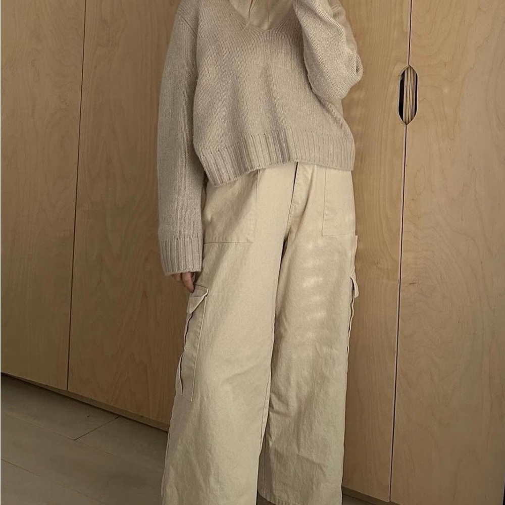 Boheme Goods Cream 100% Cotton Cargo Pants